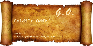 Galát Odó névjegykártya